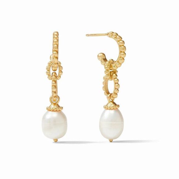 Brand New. $165 Julie Vos Marbella Midi Hoop & Charm Earring - Picture 1 of 6